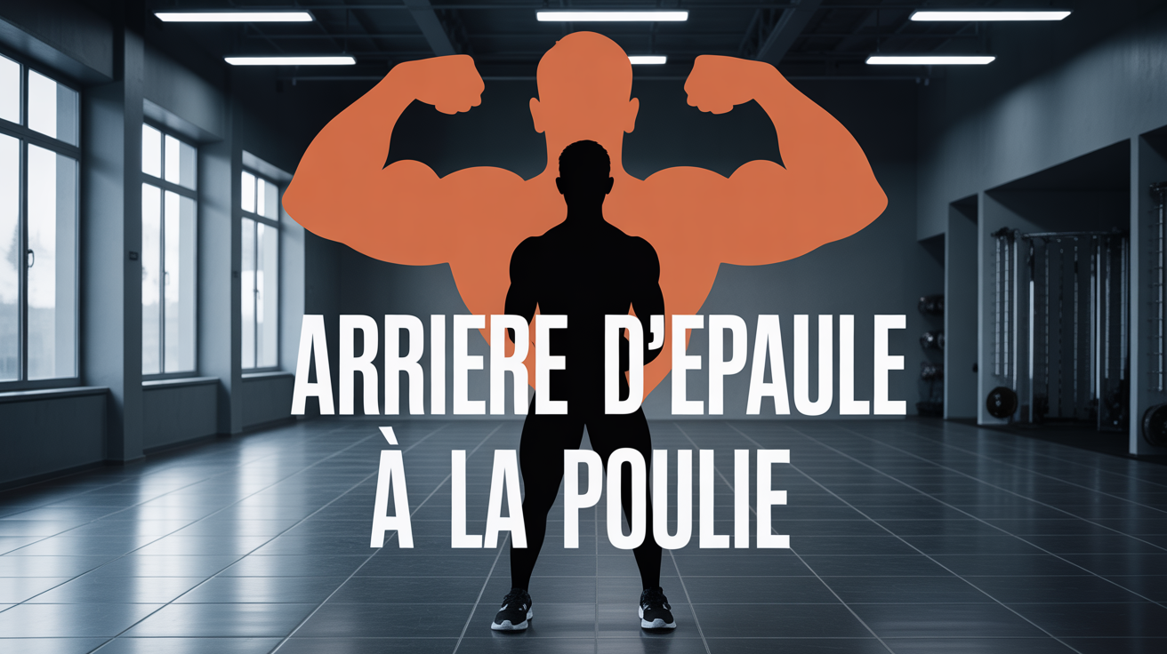 Sportif devant poulie, focus arrière épaule