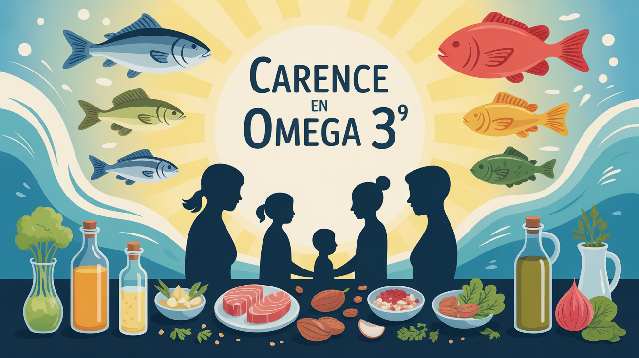 famille à table poissons gras noix huiles carence en oméga 3