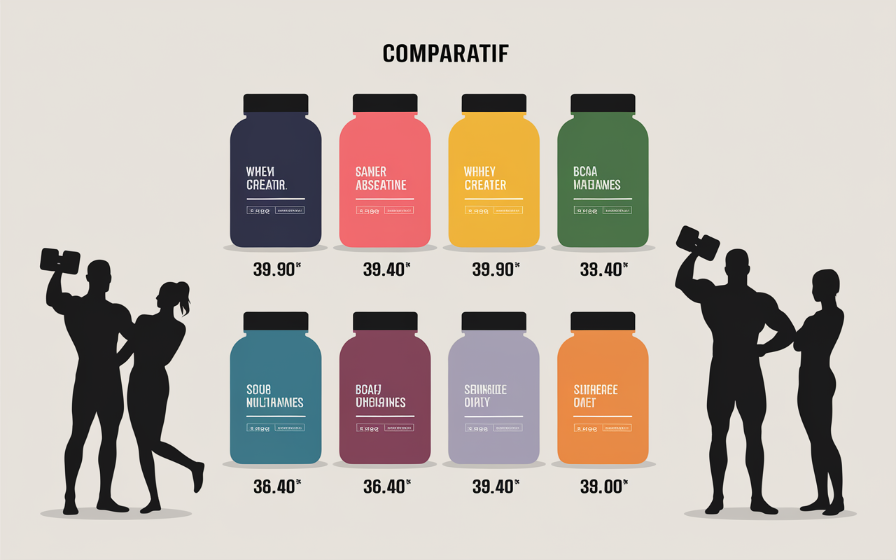 schema comparatif complements alimentaires prise de masse prix avis