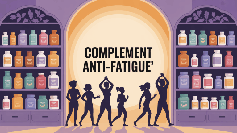 Scene de selection de complement alimentaire anti fatigue