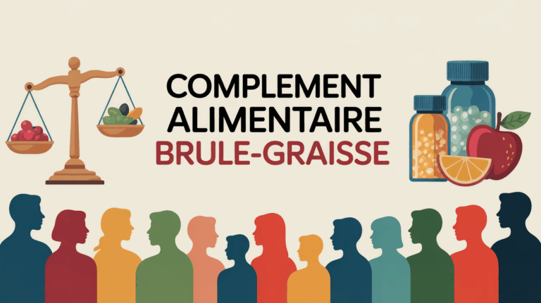 illustration personnes balance complement alimentaire brule-graisse
