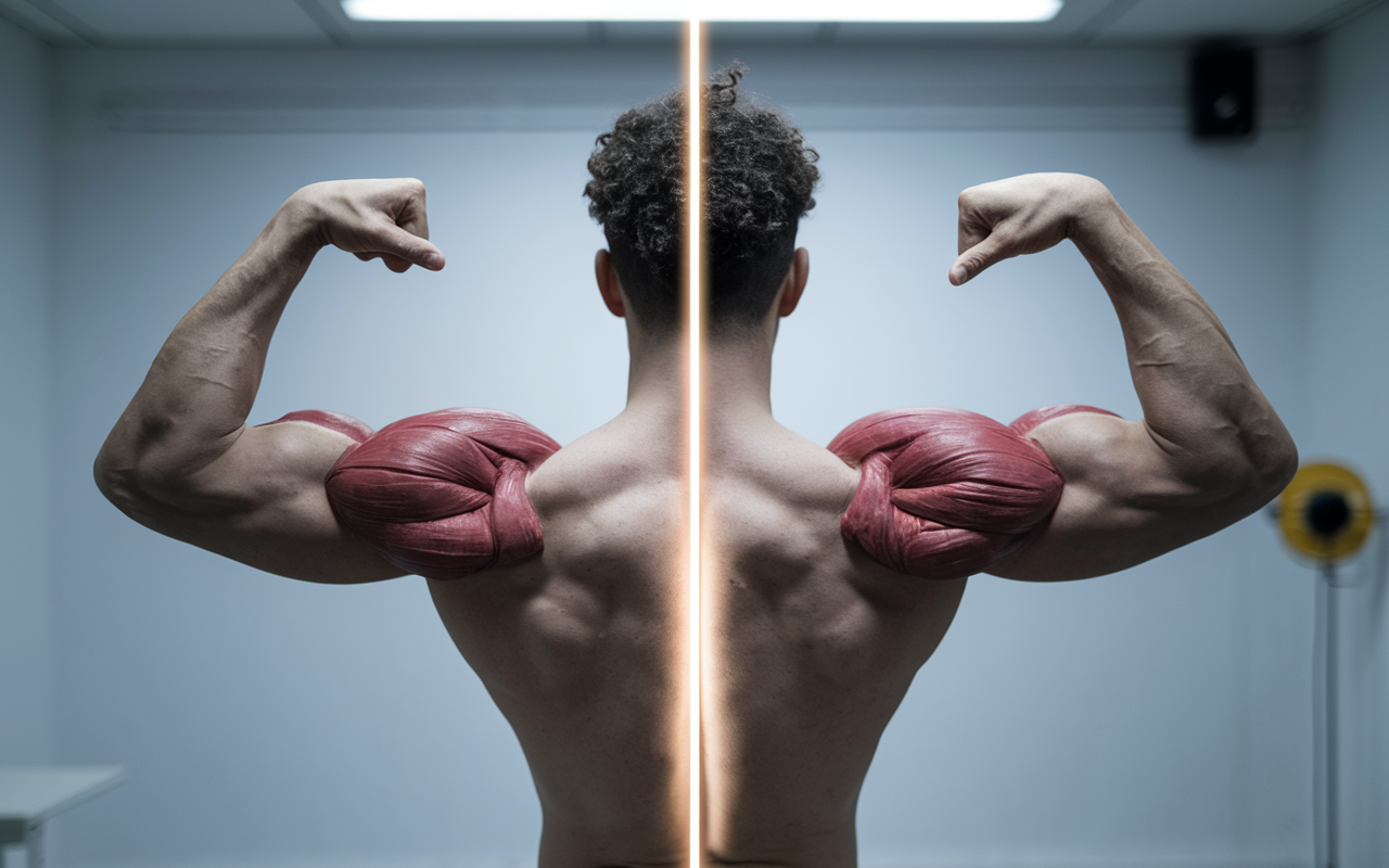 Détail bras dos à la poulie, muscle sollicité