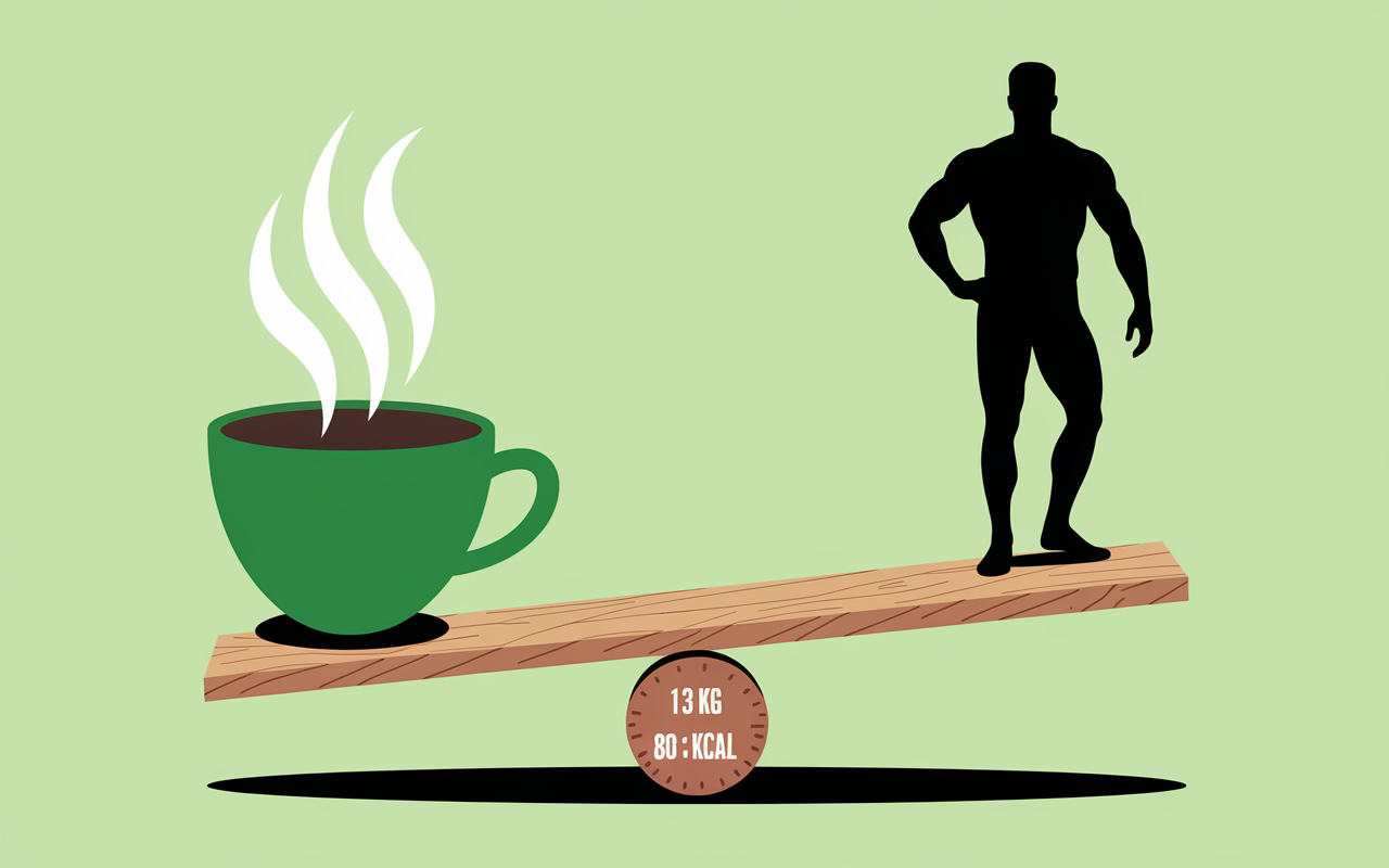 Balance tasse de the vert silhouette chiffres perte poids