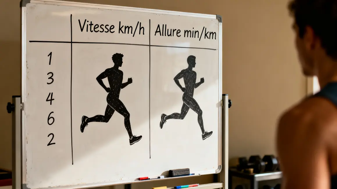 Tableau vitesse course pied allure