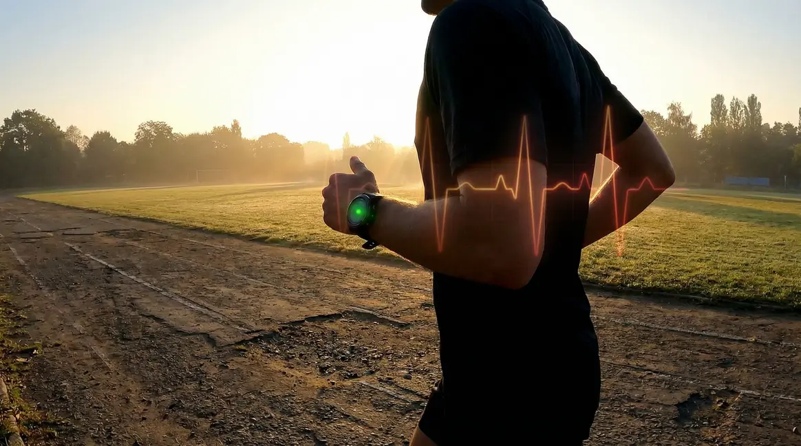 Mesure fréquence cardiaque maximale jogging lever du soleil