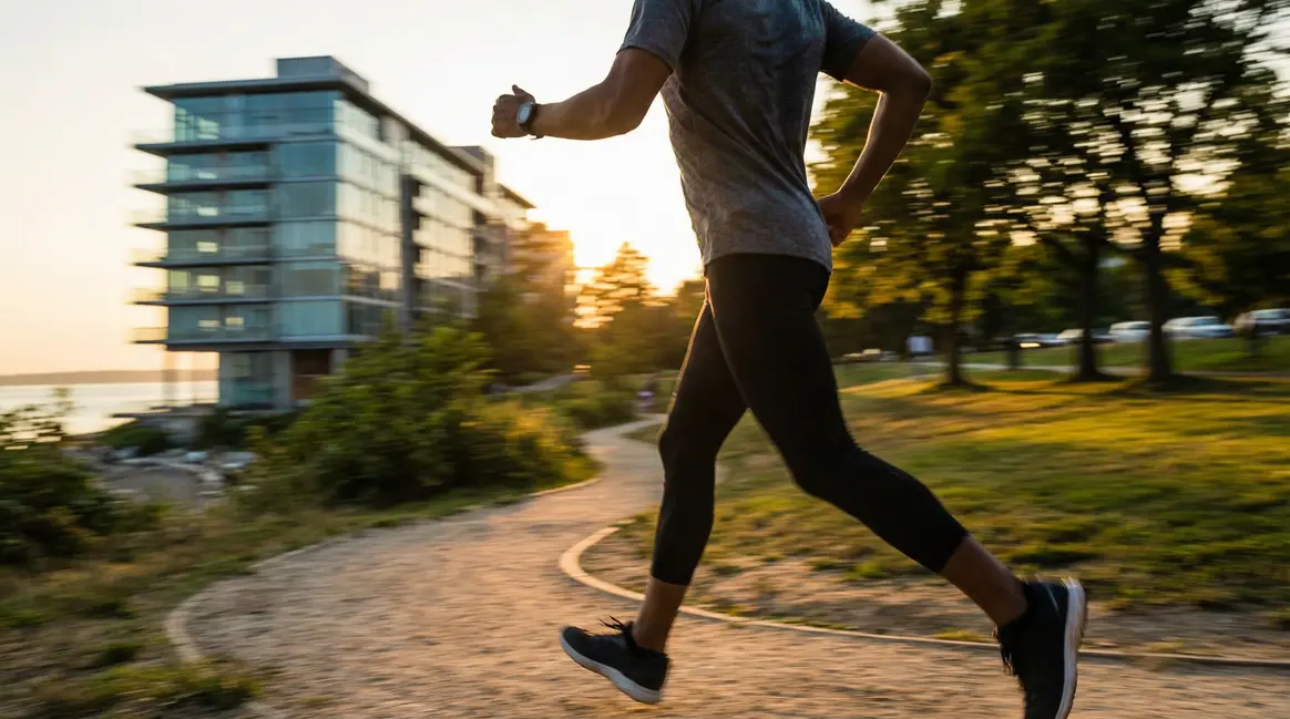 Sportif test VO2 max en course avec montre cardio