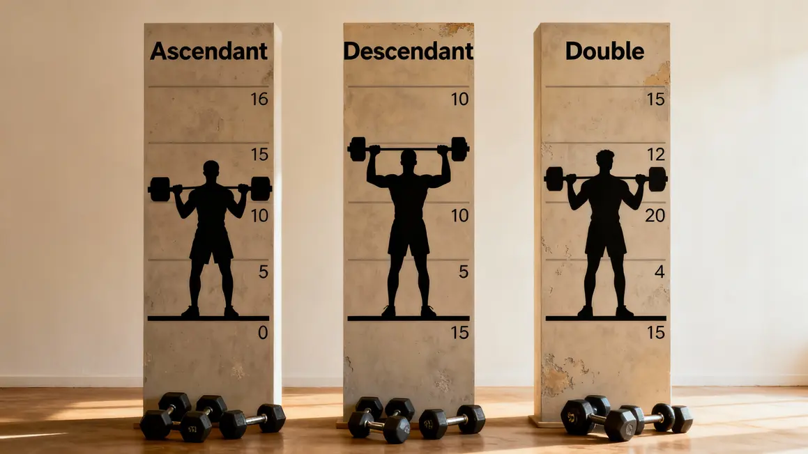 Colonnes types pyramidal musculation ascendant descendant double