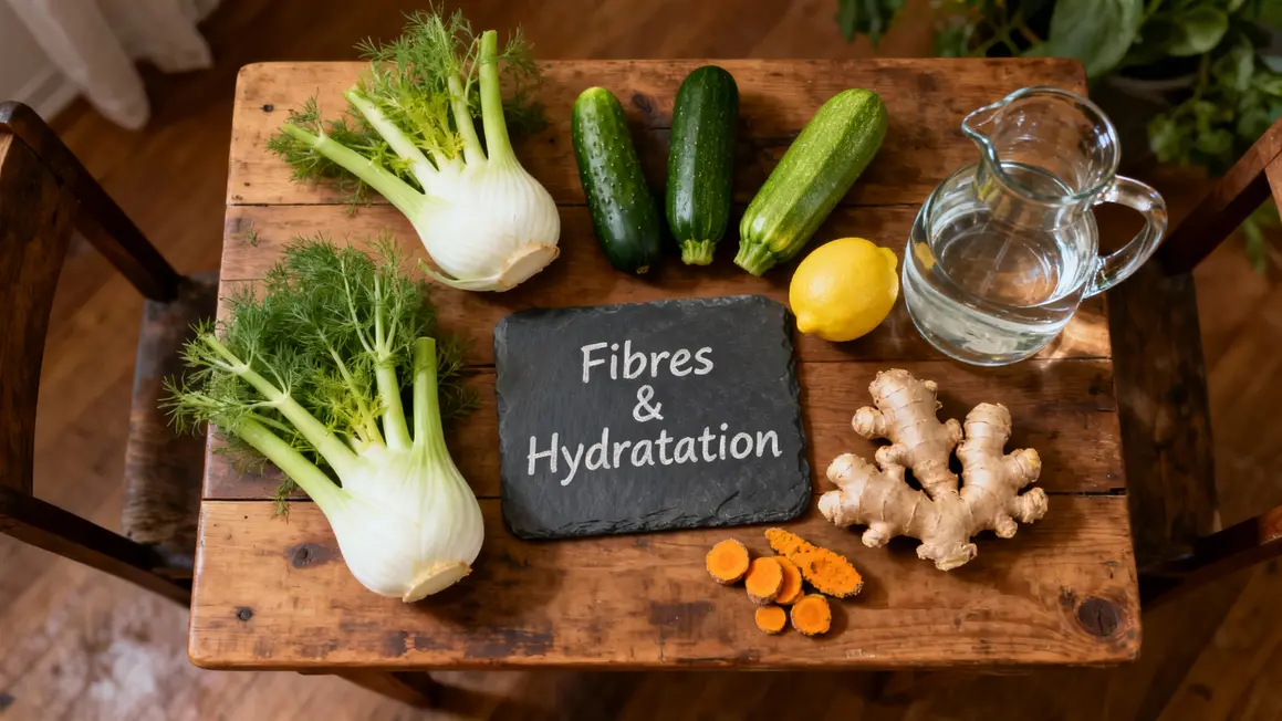 Table detox avec fenouil citron curcuma et eau