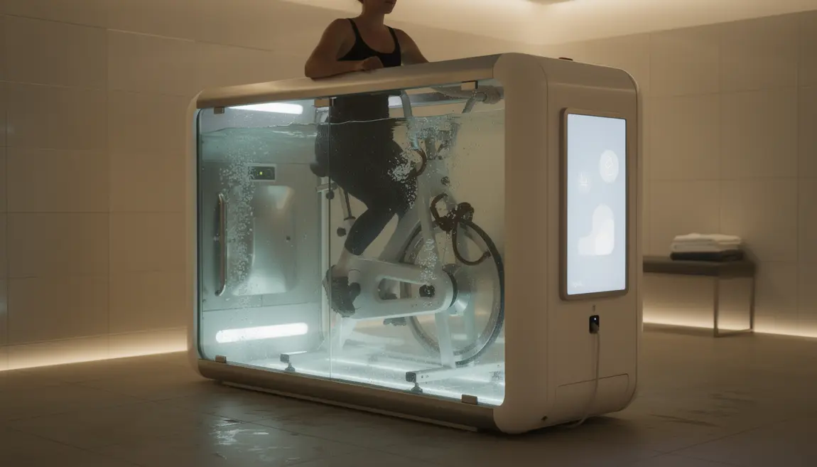 Aquabike cabine individuelle moderne jets hydromassants interface tactile