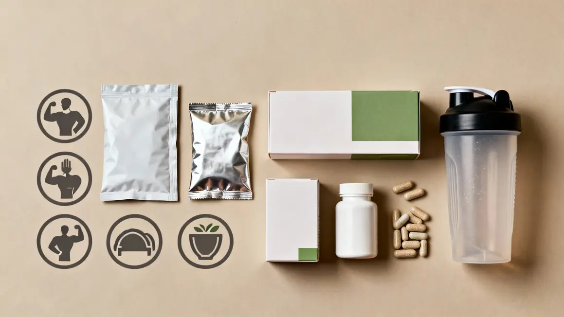 Vue composition compléments alimentaires prise de masse