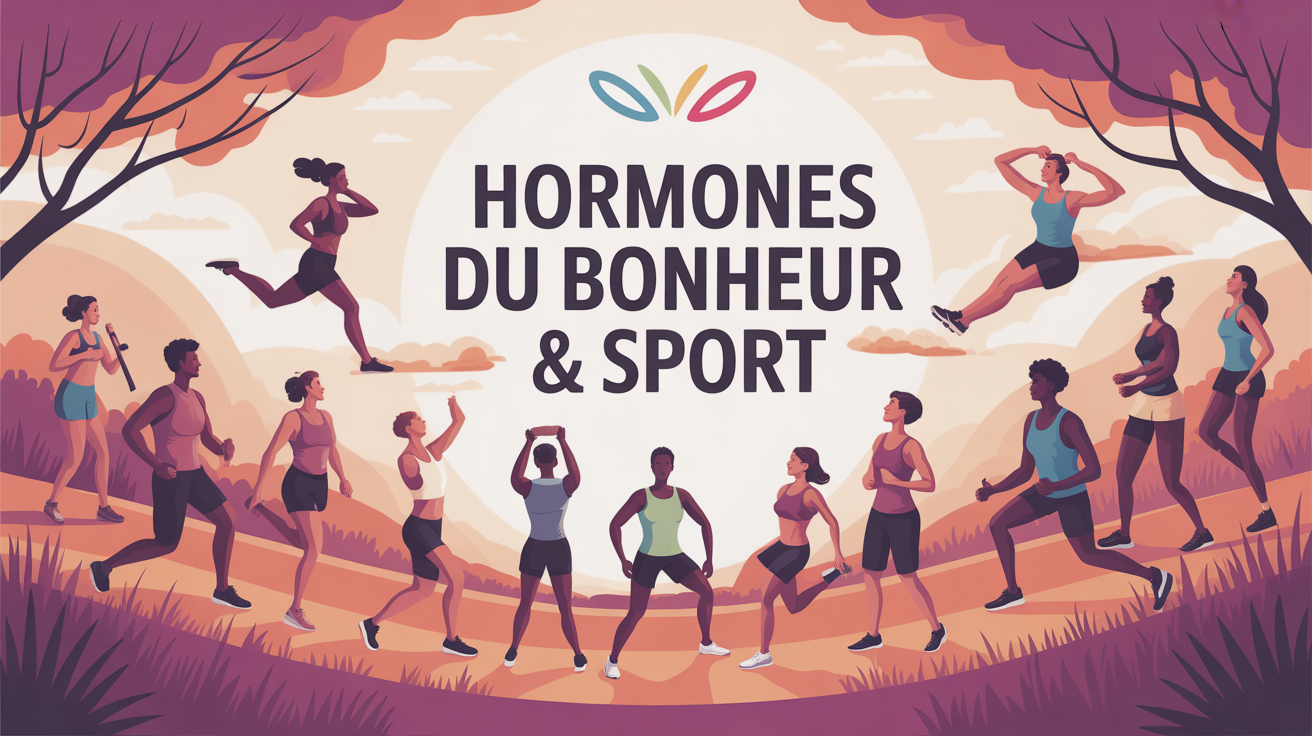 Groupe de personnes pratiquant sport, hormone du bonheur sport