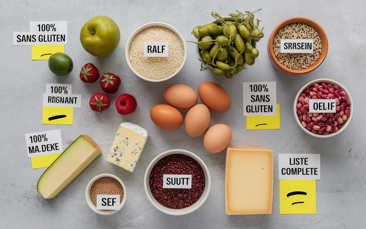 Bols variés montrant quel sont les aliment sans gluten