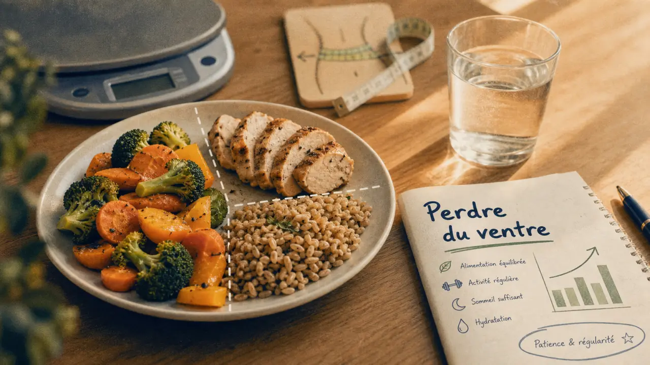 Maigrir du ventre alimentation : assiette fibres et protéines