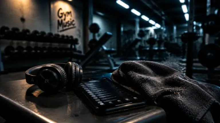 Musique de salle de sport : écouteurs et smartphone en salle de sport pour cardio, HIIT et musculation