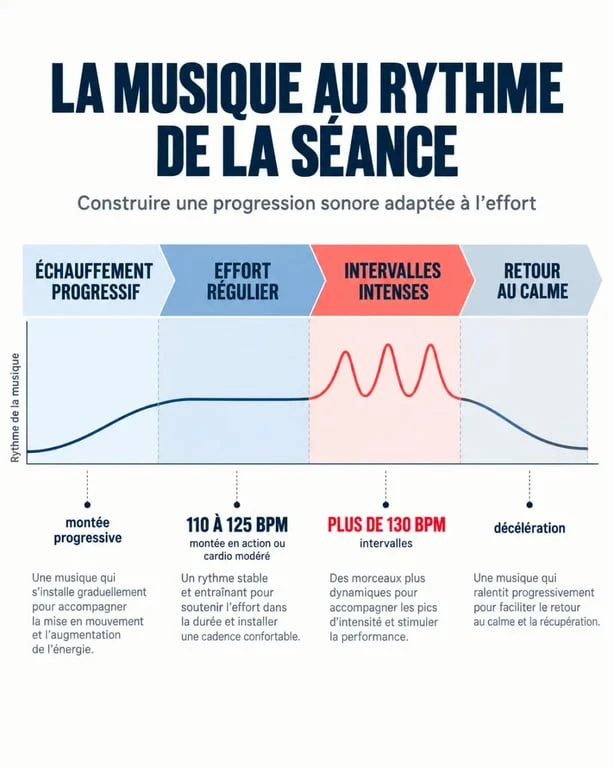 Musique pour entraînement : repères de BPM et organisation d’une playlist selon les phases de la séance