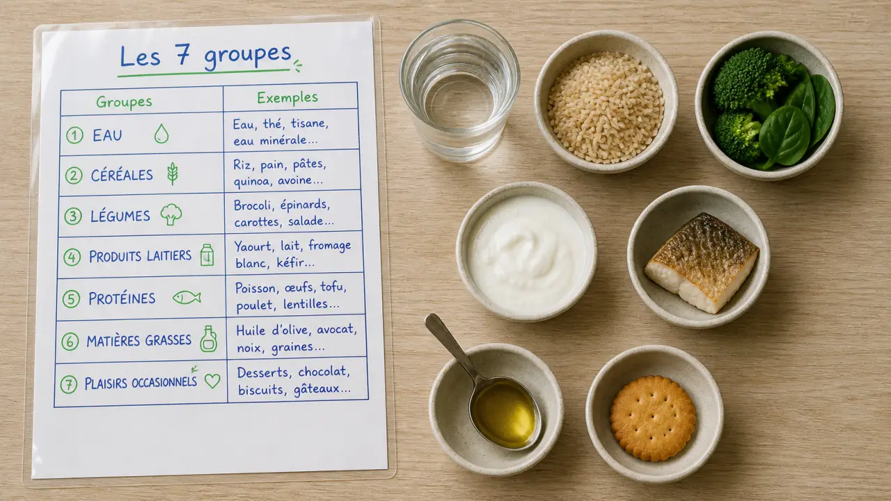 Les 7 groupes d aliments tableau pour équilibrer les repas