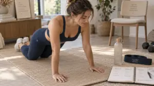 Femmes fitness : séance au quotidien sur tapis