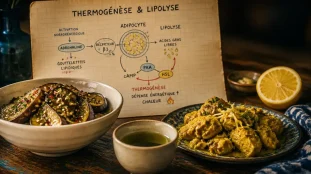 Aliments brûle graisse : salade d’aubergine vapeur et poulet au gingembre