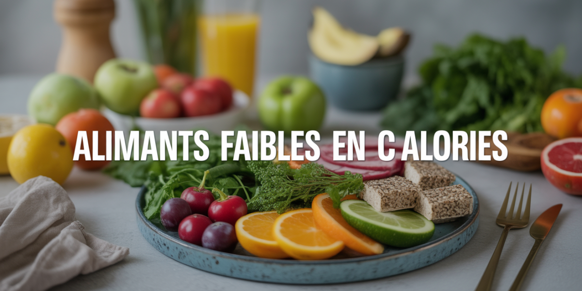 Assiette d'aliments faibles en calories sur table