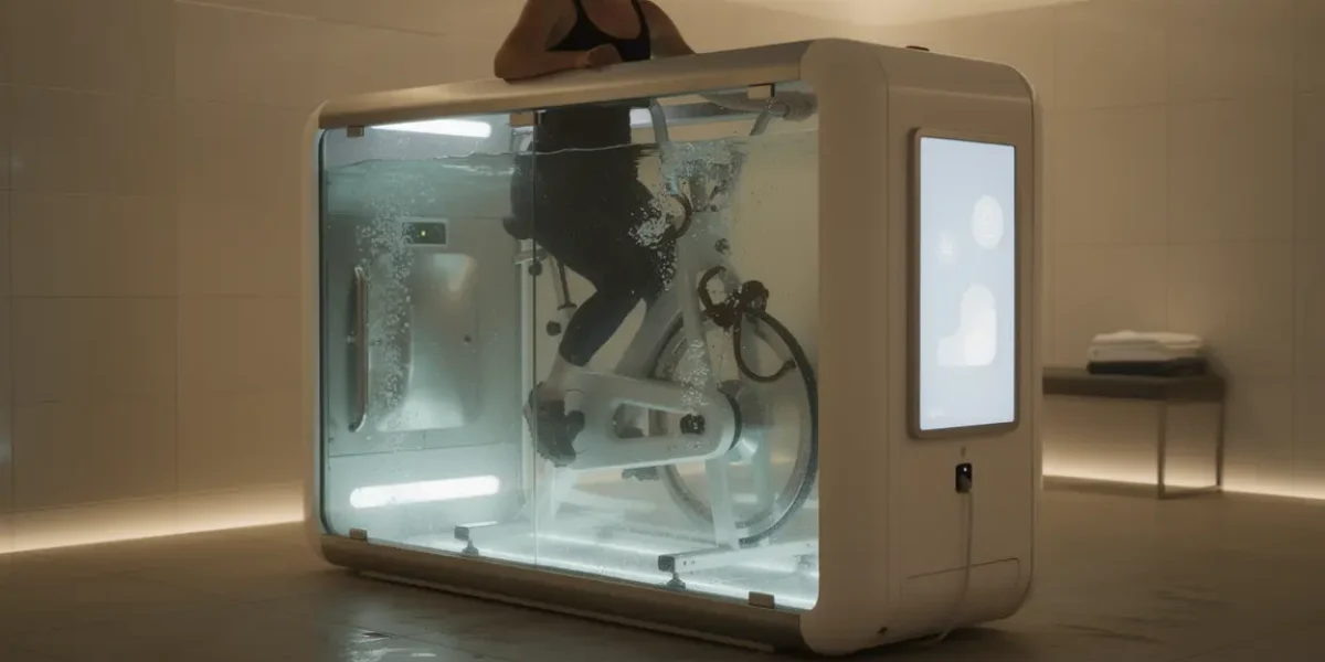 Aquabike cabine individuelle moderne jets hydromassants interface tactile