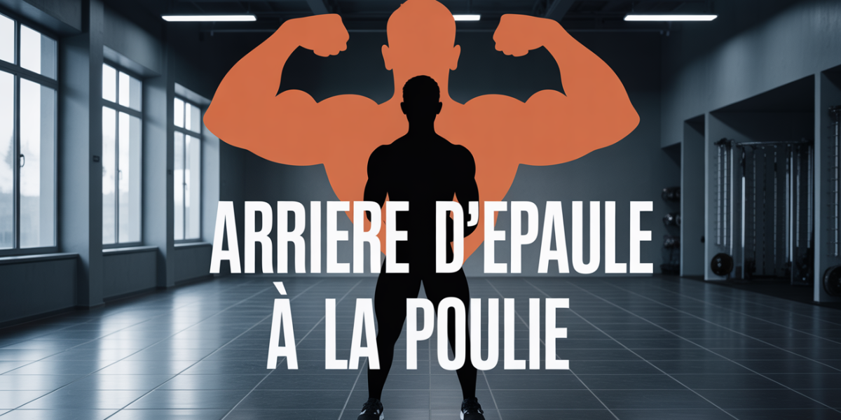Sportif devant poulie, focus arrière épaule
