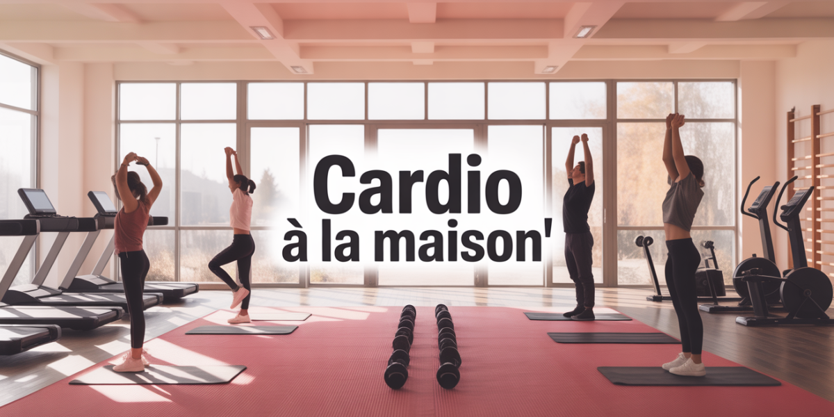 Salon moderne avec tapis fitness et exercices cardio maison