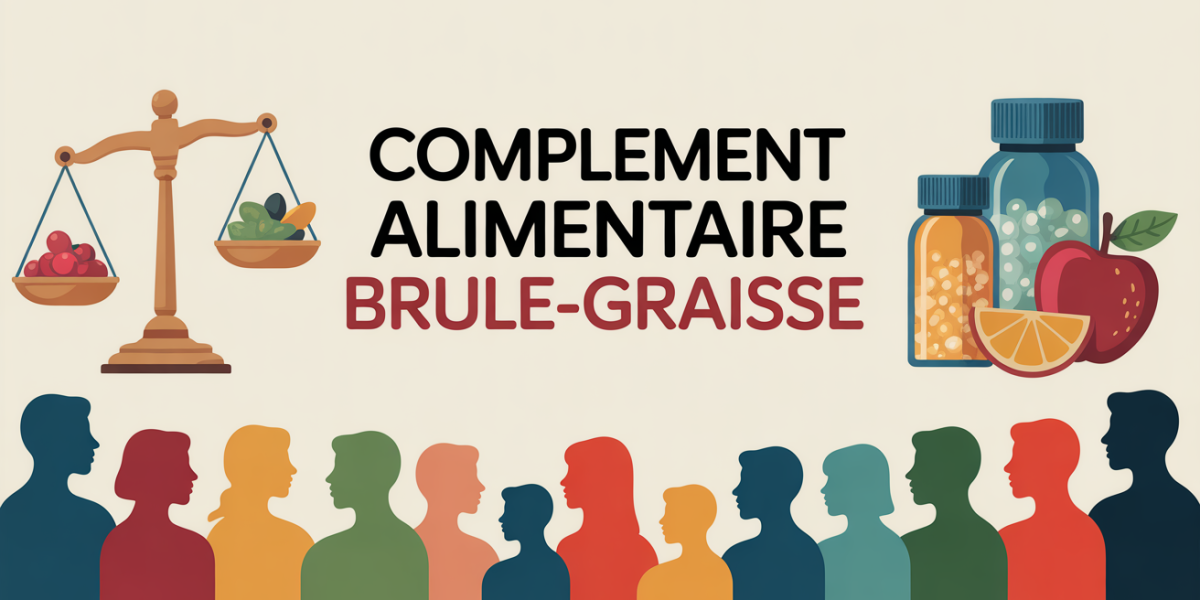 illustration personnes balance complement alimentaire brule-graisse