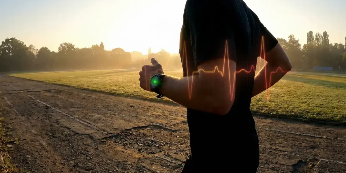 Mesure fréquence cardiaque maximale jogging lever du soleil