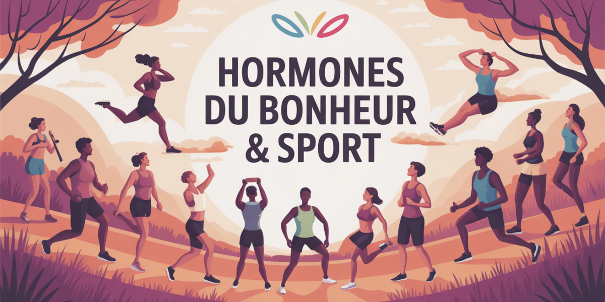 Groupe de personnes pratiquant sport, hormone du bonheur sport
