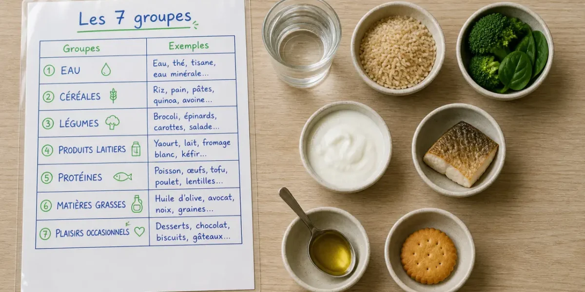 Les 7 groupes d aliments tableau pour équilibrer les repas