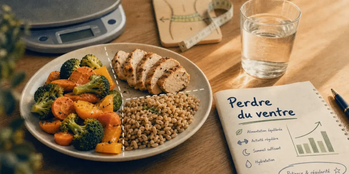 Maigrir du ventre alimentation : assiette fibres et protéines