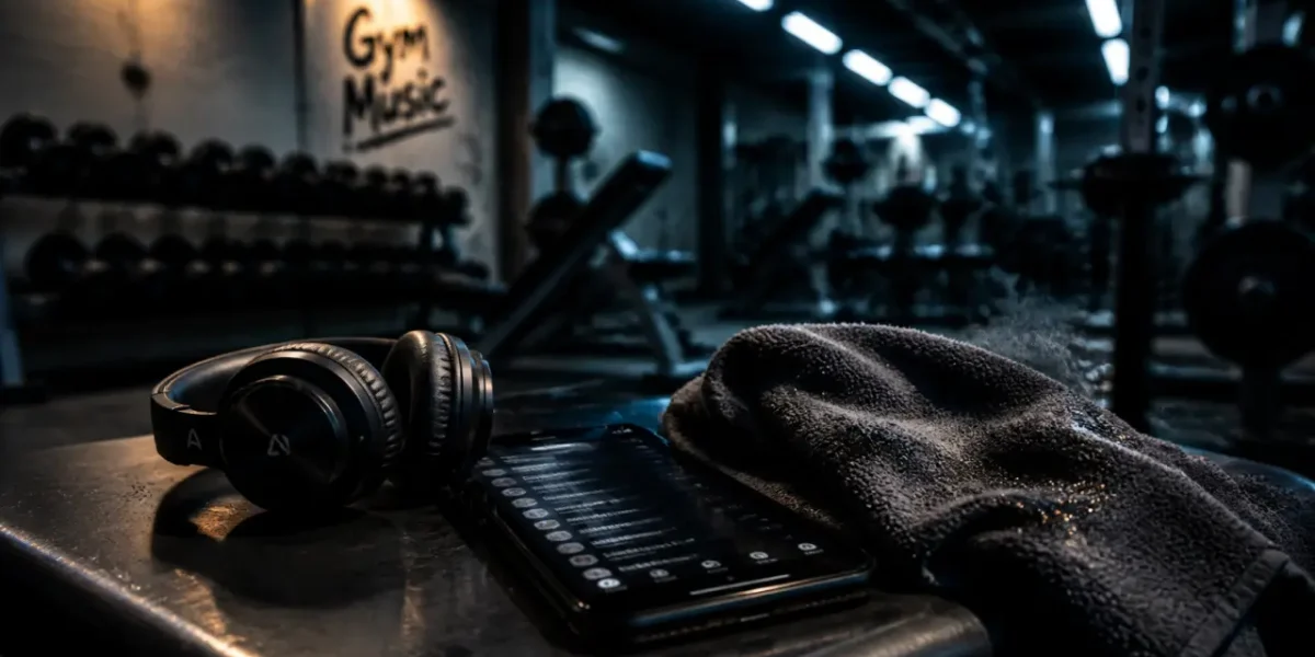 Musique de salle de sport : écouteurs et smartphone en salle de sport pour cardio, HIIT et musculation