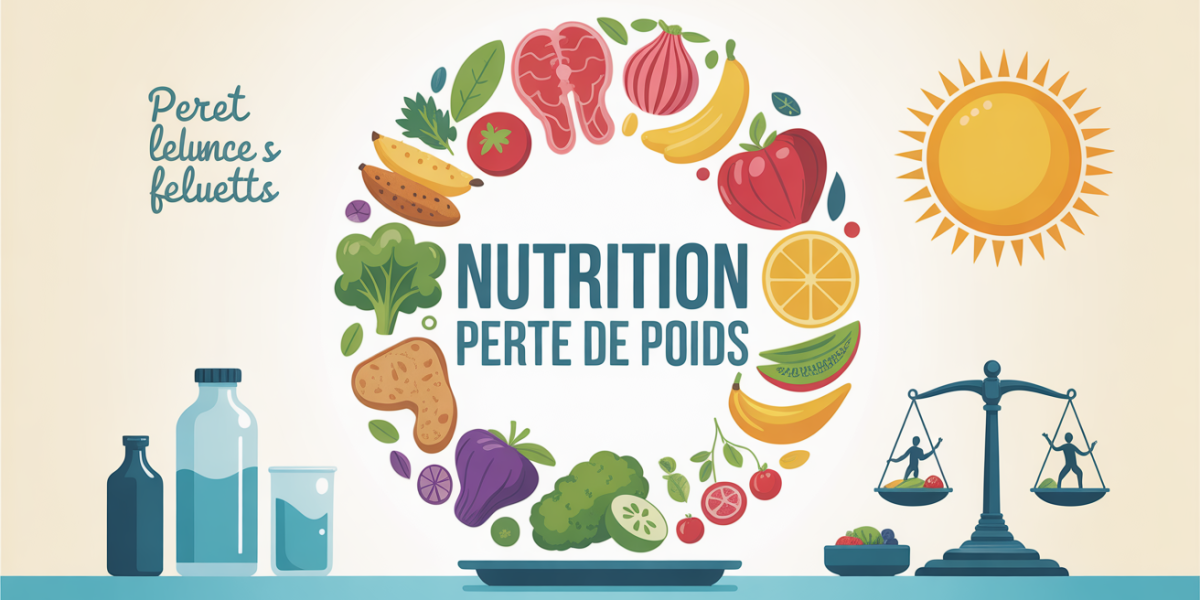 Illustration nutrition perdre du poids assiette equilibree