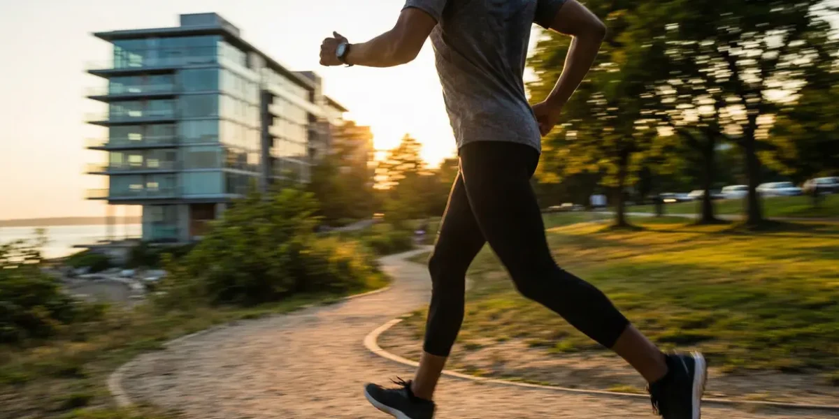 Sportif test VO2 max en course avec montre cardio